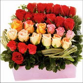 15 adet renkli gül ve cam   Eskişehir 14 şubat sevgililer günü çiçek 