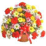 karisik renkli çiçek sepet   Eskişehir internetten çiçek satışı 