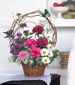  Eskişehir yurtiçi ve yurtdışı çiçek siparişi  sepet içerisinde karanfil gerbera ve kir çiçekleri