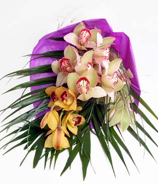  Eskişehir yurtiçi ve yurtdışı çiçek siparişi  1 adet dal orkide buket halinde sunulmakta