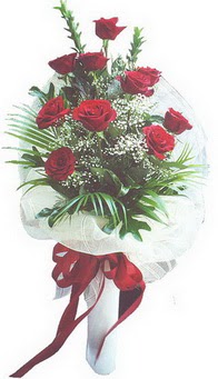  Eskişehir uluslararası çiçek gönderme  10 adet kirmizi gülden buket tanzimi özel anlara