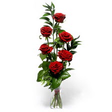  Eskişehir online çiçekçi , çiçek siparişi  mika yada cam vazoda 6 adet essiz gül