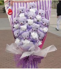 11 adet pelus ayicik buketi  Eskişehir internetten çiçek satışı 