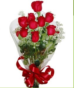  Eskişehir online çiçekçi , çiçek siparişi  10 adet kırmızı gülden görsel buket