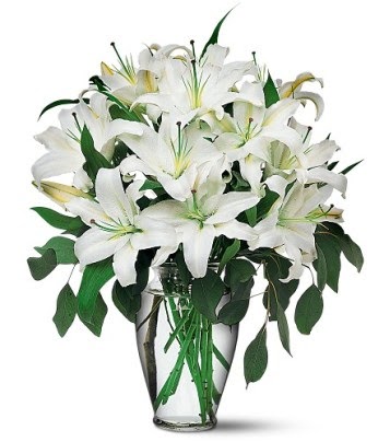  Eskişehir hediye sevgilime hediye çiçek  4 dal kazablanka ile görsel vazo tanzimi