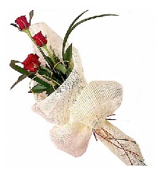 3 adet kırmızı gül buketi  Eskişehir çiçek , çiçekçi , çiçekçilik 