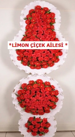3 katlı kırmızı düğün açılış çiçeği  Eskişehir internetten çiçek siparişi 