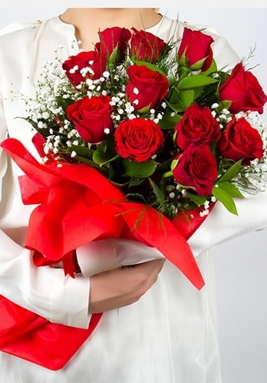Aşk Gülleri 11 Adet kırmızı gül buketi  Eskişehir çiçek siparişi vermek 