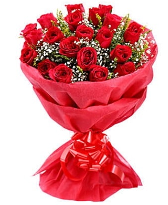 21 adet kırmızı gülden modern buket  Eskişehir internetten çiçek siparişi 